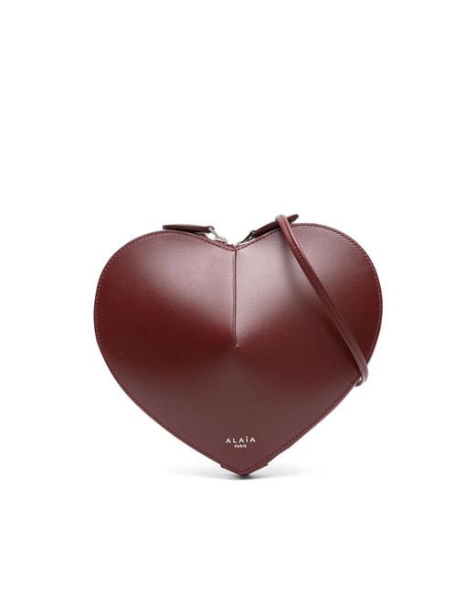 Alaïa Brown Heart-Shaped Leather Shoulder Bag