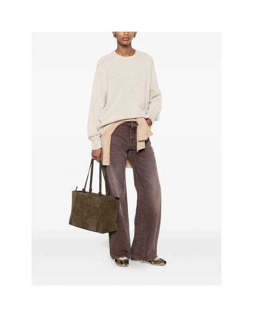 Soft Goat Natural Raglan-Sleeve Sweater