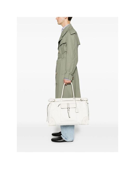 Prada White Neutrals Tote Bags for men
