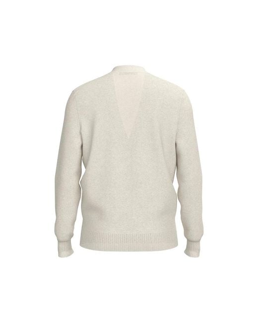 Beckham X Boss White X Beckham Patch-Pocket V-Neck Cardigan for men