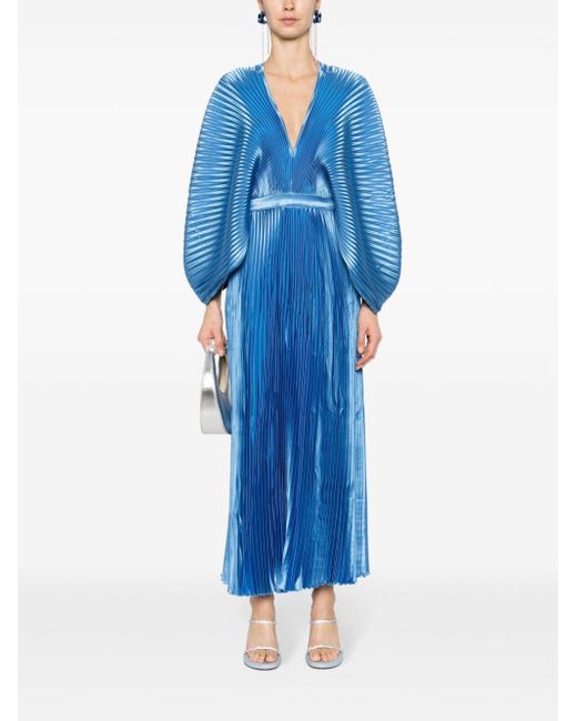 L'idée Blue Versaille Pleated Gown