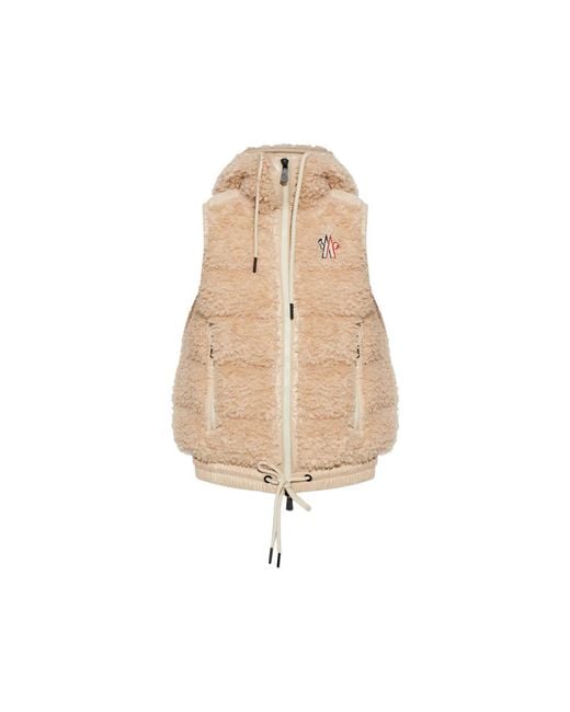 Moncler Natural Teddy Hooded Zip Jacket