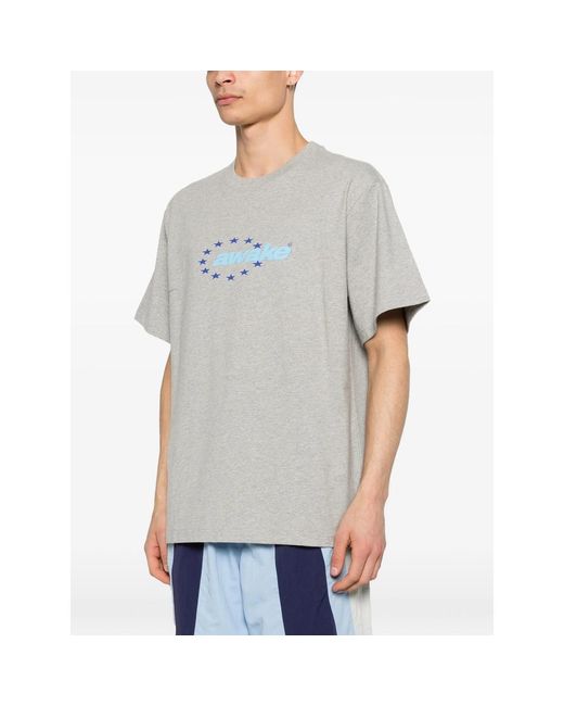 Awake Couture Gray Graphic-Print T-Shirt for men