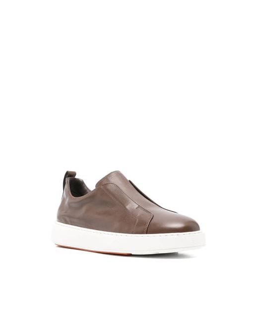 Santoni Brown Trainers for men