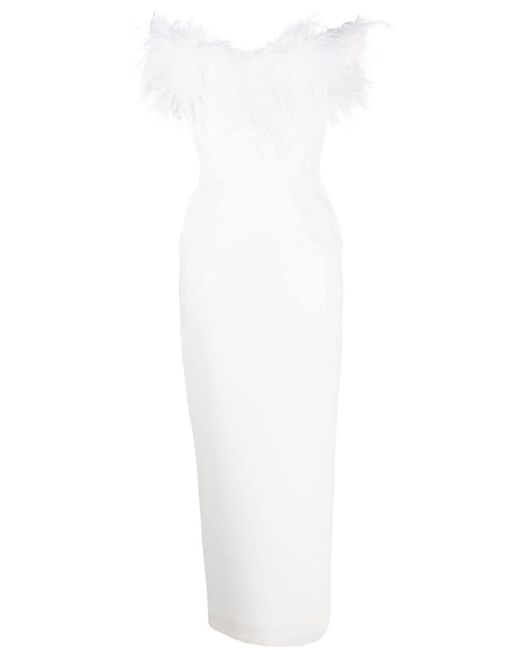 New Arrivals White Feather-trim Gown