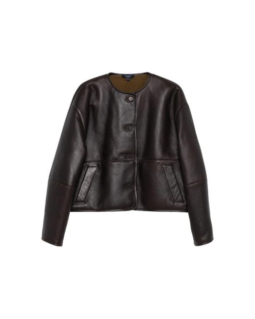 Soeur Black Buttoned Leather Jacket
