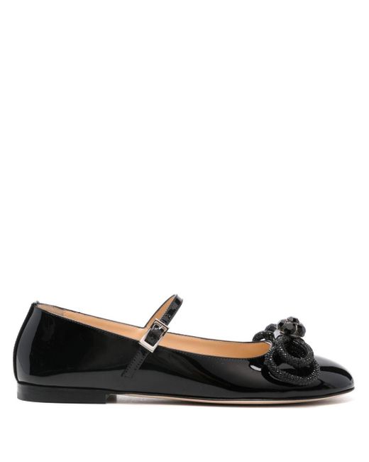 Mach & Mach Black Double Bow Ballet Flat