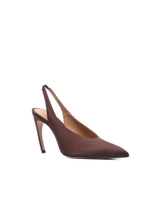 The Attico Brown Pointed Toe Slingback Heels