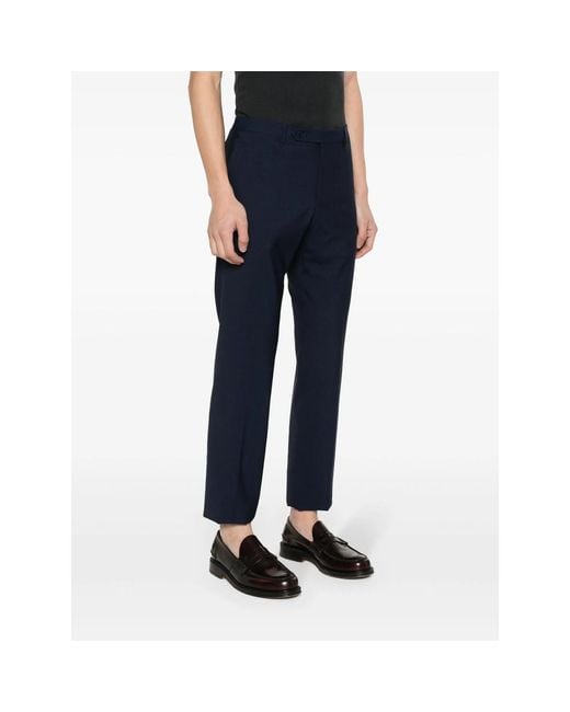 Rota Blue Pressed-Crease Trousers for men