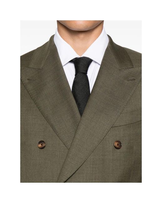 Caruso Green Double-Breasted Suit for men