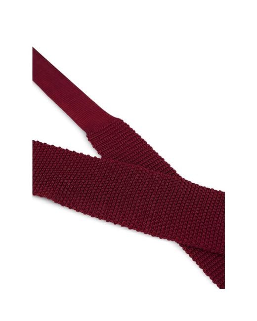 Brunello Cucinelli Red Knitted Silk Tie for men