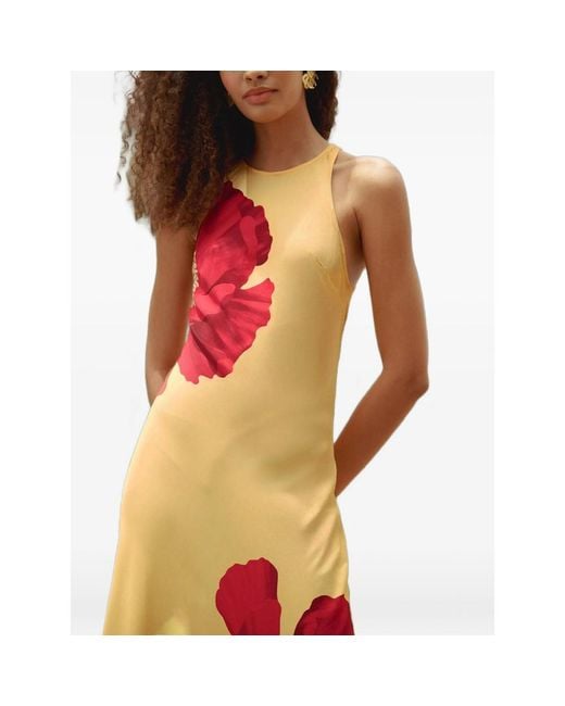 Farm Rio Red Poppy-Print Sleeveless Maxi Dress