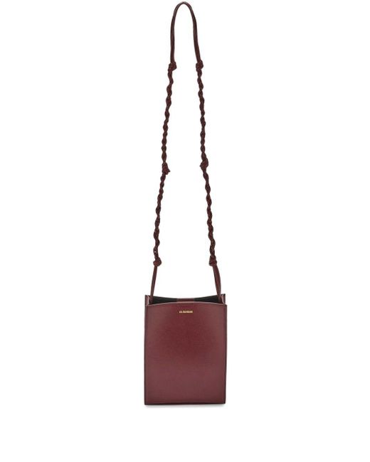 Jil Sander Purple Small Tangle Leather Crossbody Bag