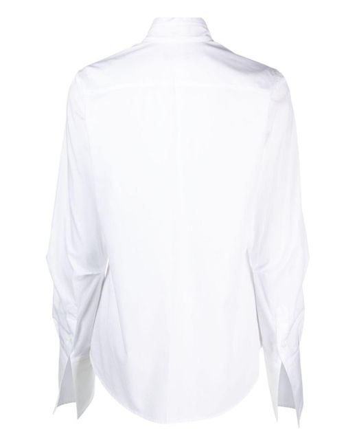 Ann Demeulemeester White Puff-Sleeve Cotton Shirt