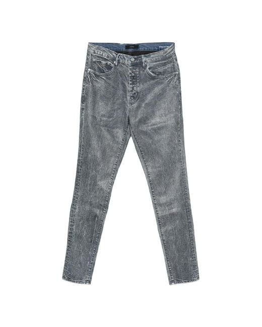 Purple Brand Gray Acid-Wash Jeans for men