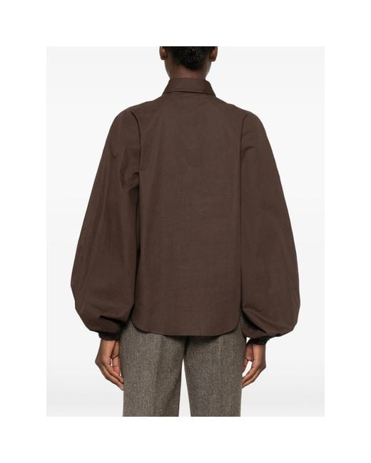 Closed Brown Balloon-Sleeve Shirt