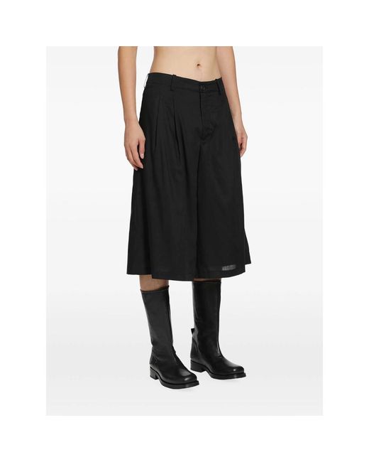 Our Legacy Black Split Pleated Shorts for men