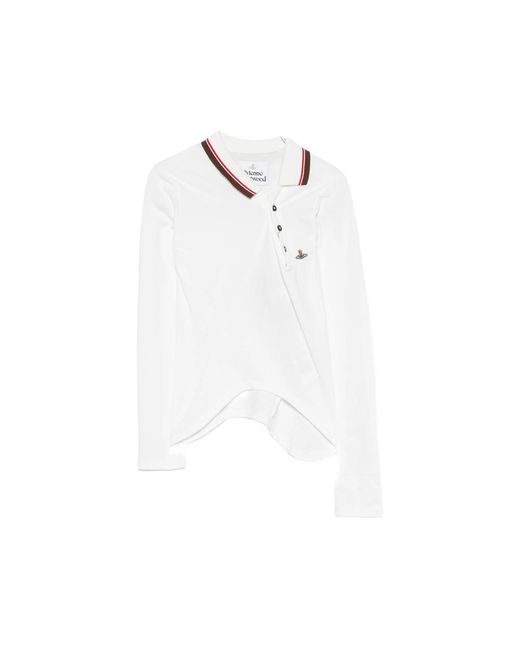 Vivienne Westwood Multicolor Orb-Embroidered Asymmetric Polo Shirt