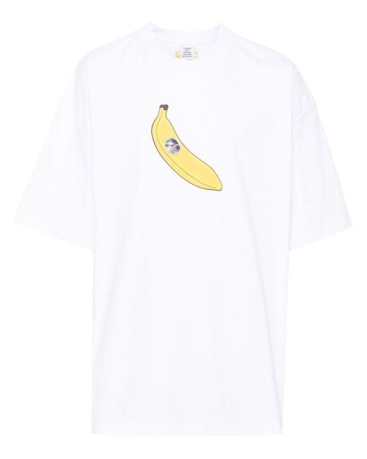Vetements White Banana Cotton T-Shirt
