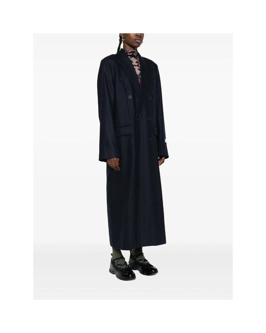 Fiorucci Black Wool-Blend Double-Breasted Coat