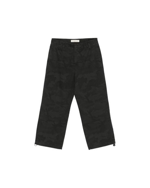 Stay Human On Earth Black Camouflage-Pattern Trousers for men