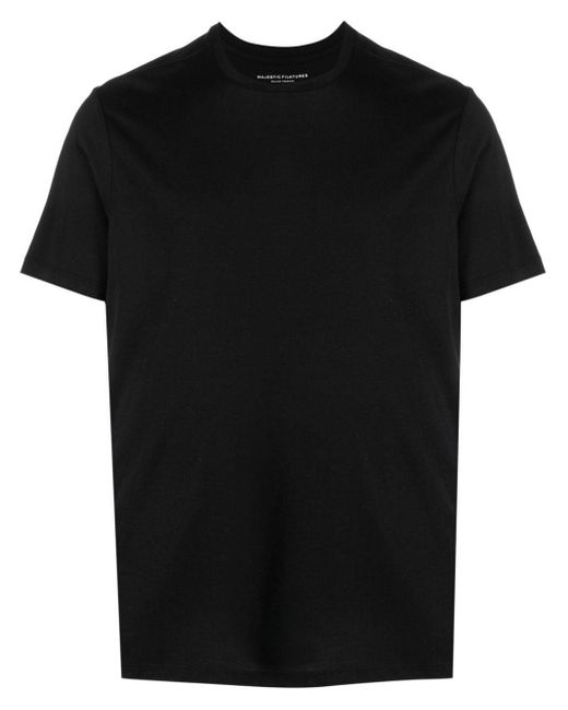 Majestic Filatures Black Crew-Neck Short-Sleeve T-Shirt for men
