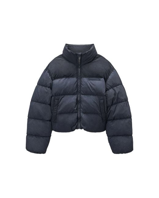 Alexander Wang Blue Cropped Puffer Jacket