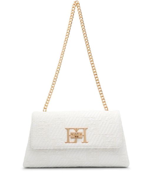 Elisabetta Franchi White Logo-jacquard Shoulder Bag