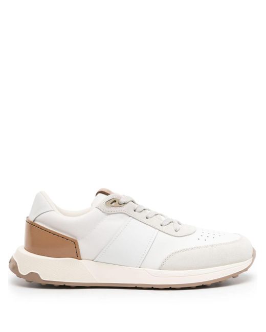 Tod's White Panelled Leather Sneakers for men