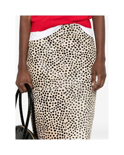 Rohe Natural Cheetah Pony Hair Midi Skirt