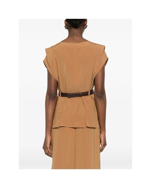 Max Mara Brown Neutrals Tops