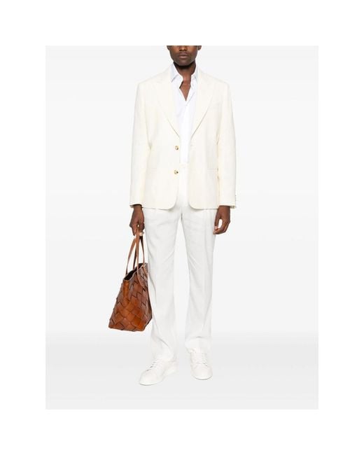 Mazzarelli White Cotton-Blend Shirt for men