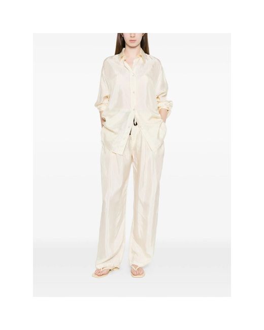 Barena White Pestrin Sbrissa Striped Tie-Waist Trousers