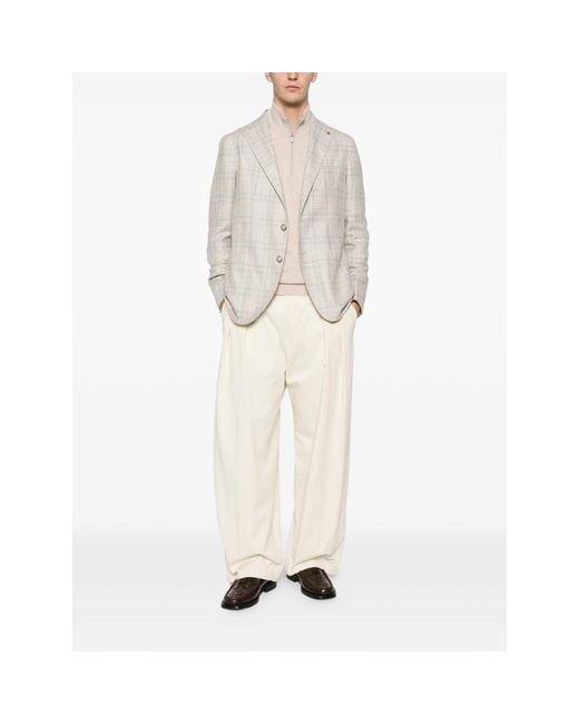 Tagliatore White Long-Sleeve Raw Jacket for men