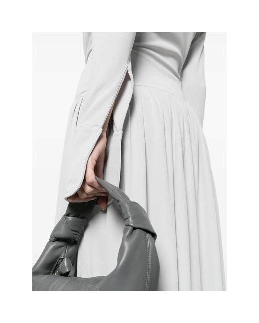 AYA MUSE White Draped Maxi Dress