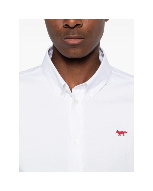 Maison Kitsuné White Shirt Cotton for men