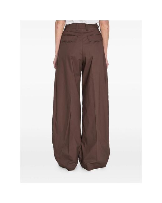 Thelatest Brown Billie Pleated Trousers