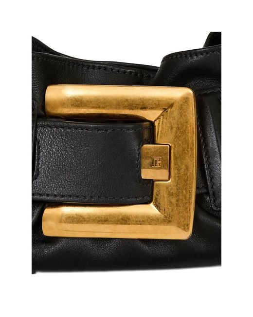 Balmain Black Mini Anthem Clutch Bag