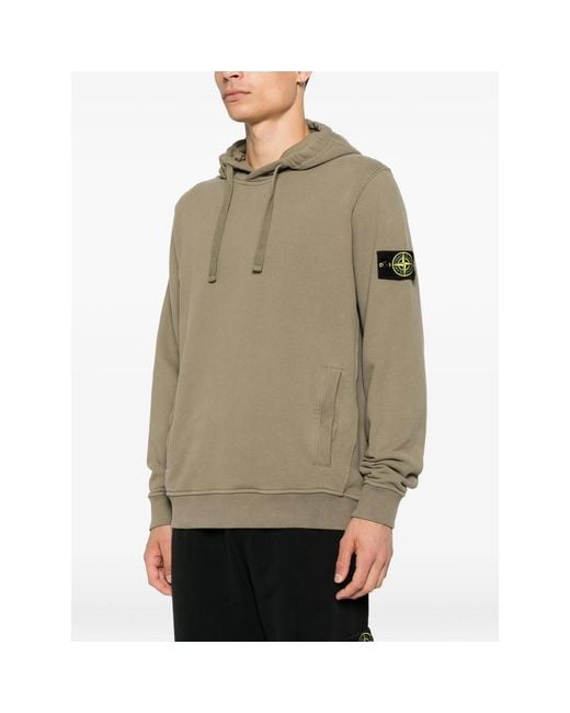 Stone Island Natural Logo-Patch Hoodie for men