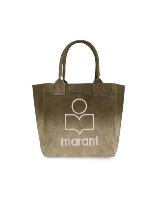 Isabel Marant Metallic Yenky Logo-Embroidered Tote Bag
