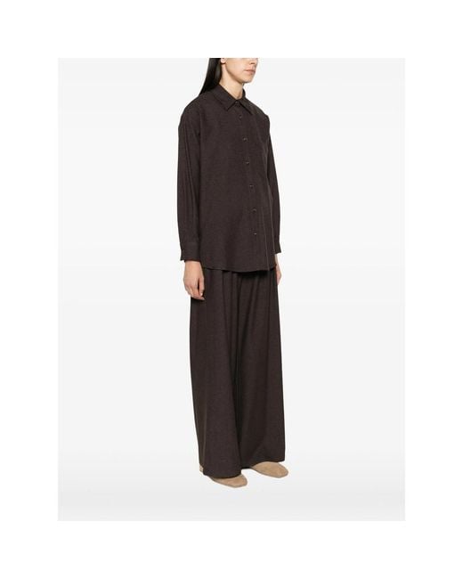 ELEH Brown Chest-Pocket Button-Up Shirt