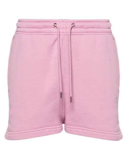 Maison Kitsuné Pink Fox-Patch Track Shorts