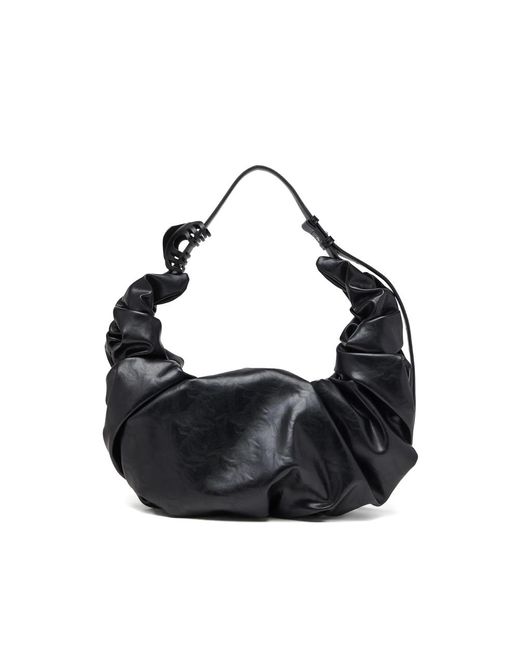 DIESEL Black Large Grab-D Scrunched Shoulder Bag