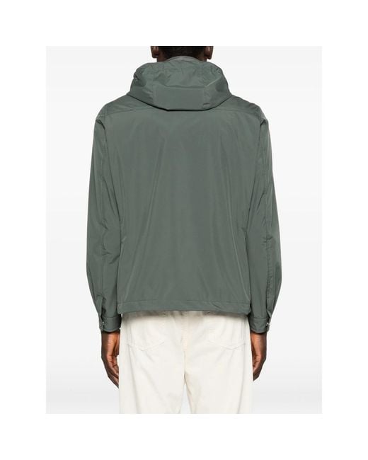 Moorer Gray Hooded Pocket Jacket for men