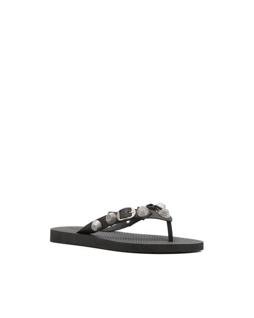 Balenciaga Black Flip-Flops & Slides