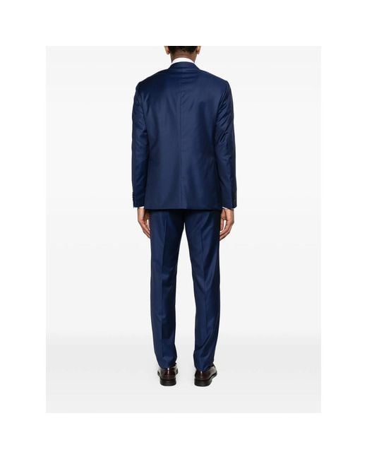 Caruso Blue Peak-Lapel Suit for men