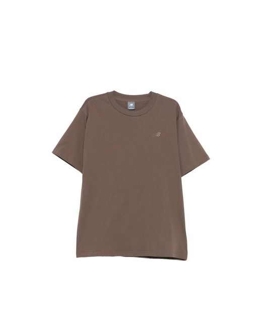 New Balance Brown Logo-Detail T-Shirt for men