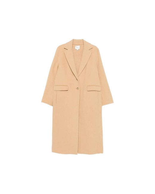 Vince Natural Notched-Lapels Single-Breasted Coat
