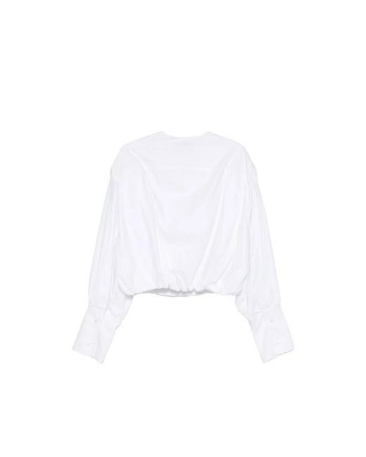 Thelatest White Diana Long-Sleeve Blouse