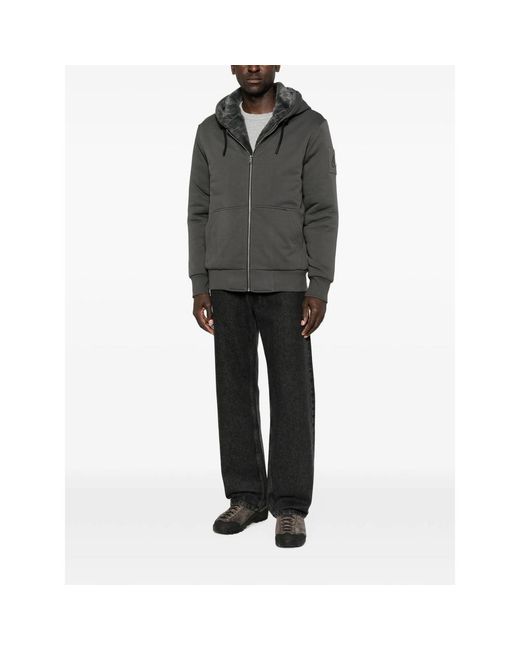 Moose Knuckles Gray Logo-Patch Sweatshirt for men